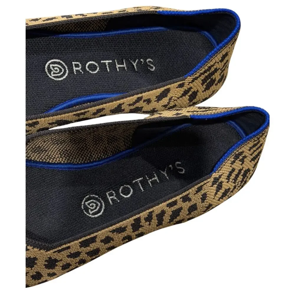 Rothy’s Leopard Print Round Toe Flats Size 9 Casual Slip-On Ballet Classy Chic